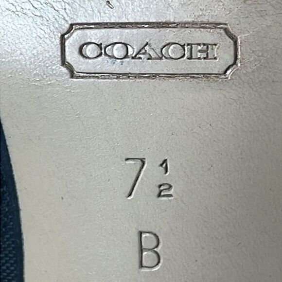 Coach Abby Y2K Black Leather Canvas “C”Monogram Women’s Sz 7.5B Zip Kitten Heels - Picture 6 of 12